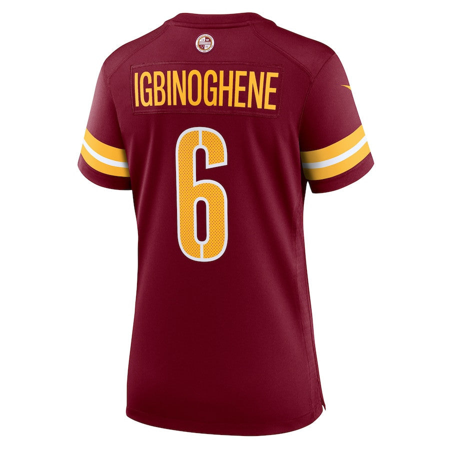 Noah Igbinoghene 6 Washington Commanders Women's Team Game Jersey - Burgundy