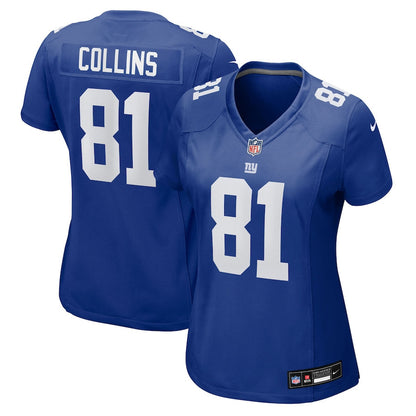 Beaux Collins 81 New York Giants Women's Team Game Jersey - Royal