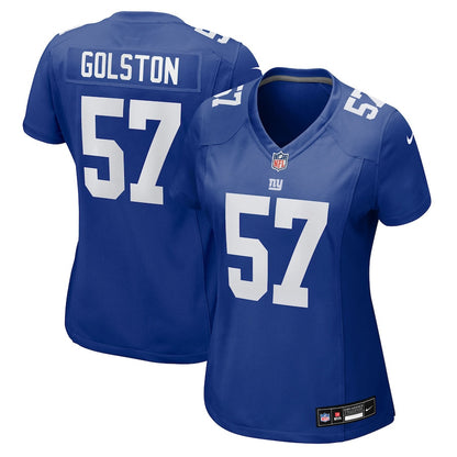 Chauncey Golston 57 New York Giants Women's Team Game Jersey - Royal