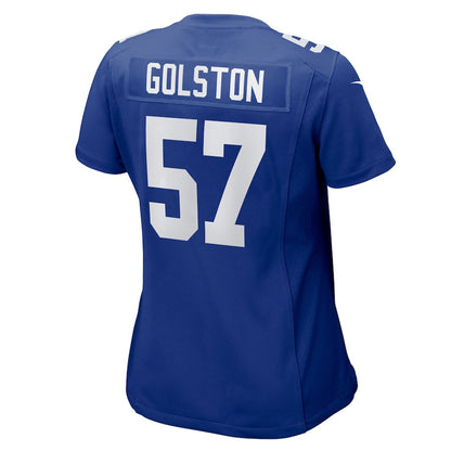 Chauncey Golston 57 New York Giants Women's Team Game Jersey - Royal