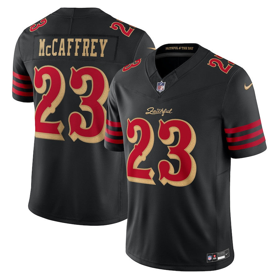Christian McCaffrey 23 San Francisco 49ers 2025 Rivalries Collection Limited Men Jersey - Black