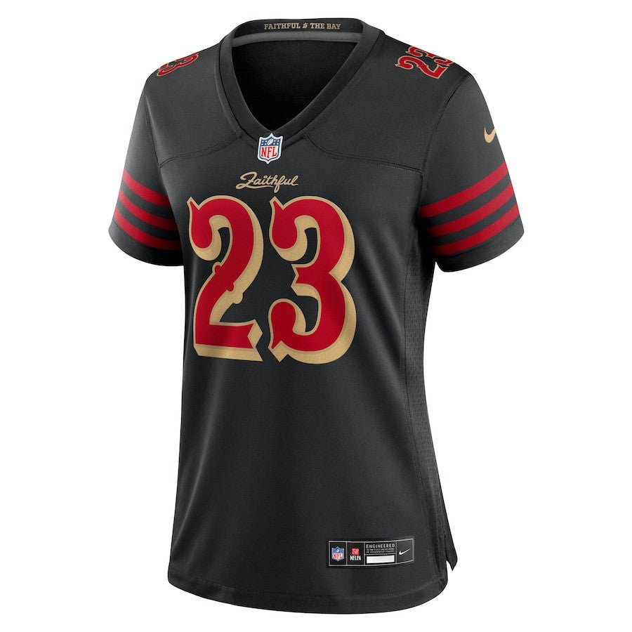 Christian McCaffrey 23 San Francisco 49ers Women's 2025 Rivalries Collection Game Jersey - Black
