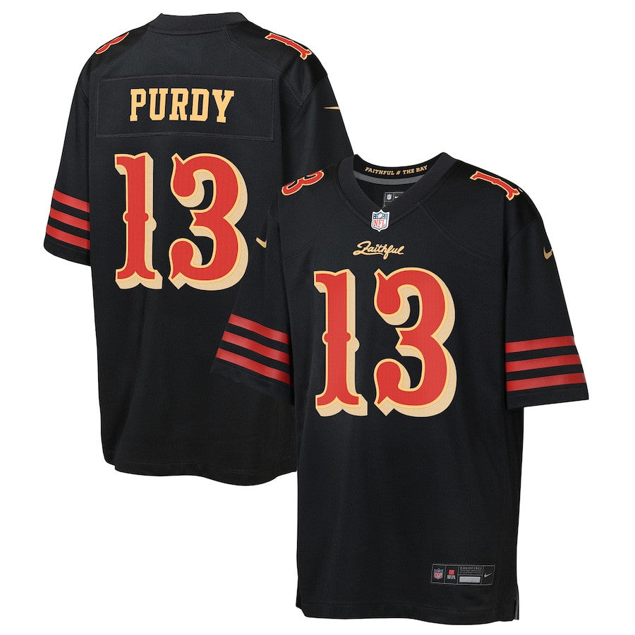 Brock Purdy 13 San Francisco 49ers YOUTH 2025 Rivalries Collection Game Jersey - Black