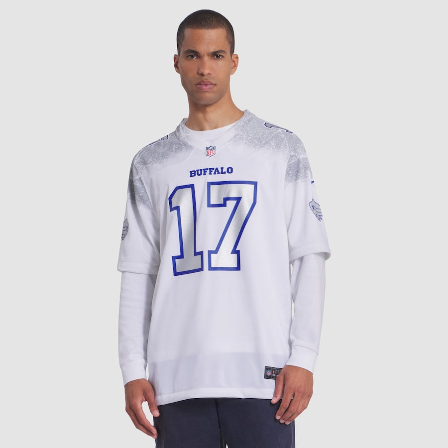 Josh Allen 17 Buffalo Bills 2025 Rivalries Collection Game Men Jersey - White