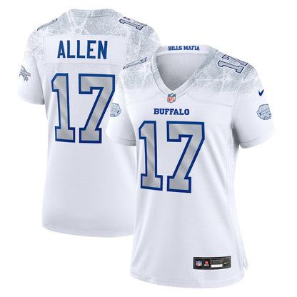 Josh Allen 17 Buffalo Bills Women's 2025 Rivalries Collection Game Jersey - White