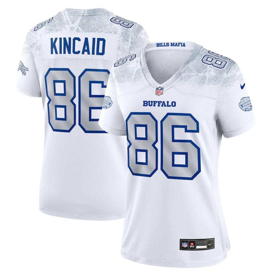 Dalton Kincaid 86 Buffalo Bills Women's 2025 Rivalries Collection Game Jersey - White