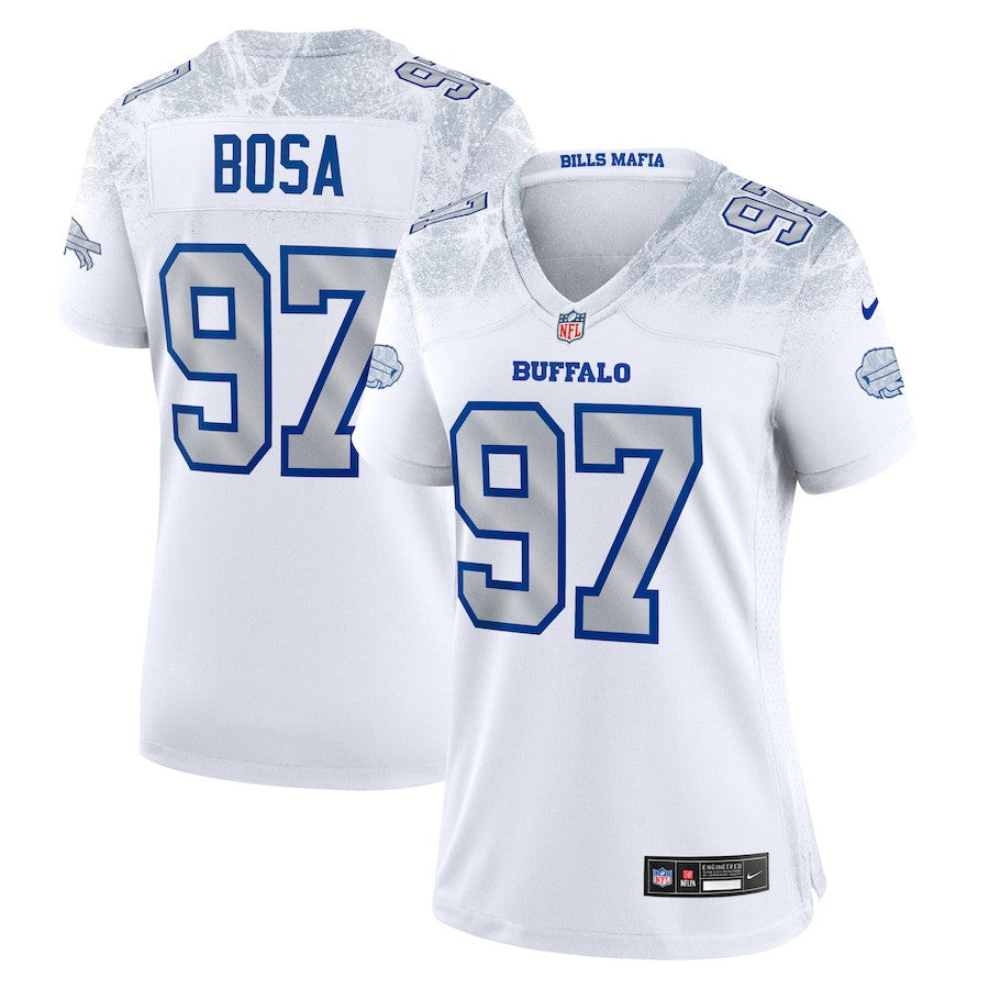 Joey Bosa 97 Buffalo Bills Women's 2025 Rivalries Collection Game Jersey - White