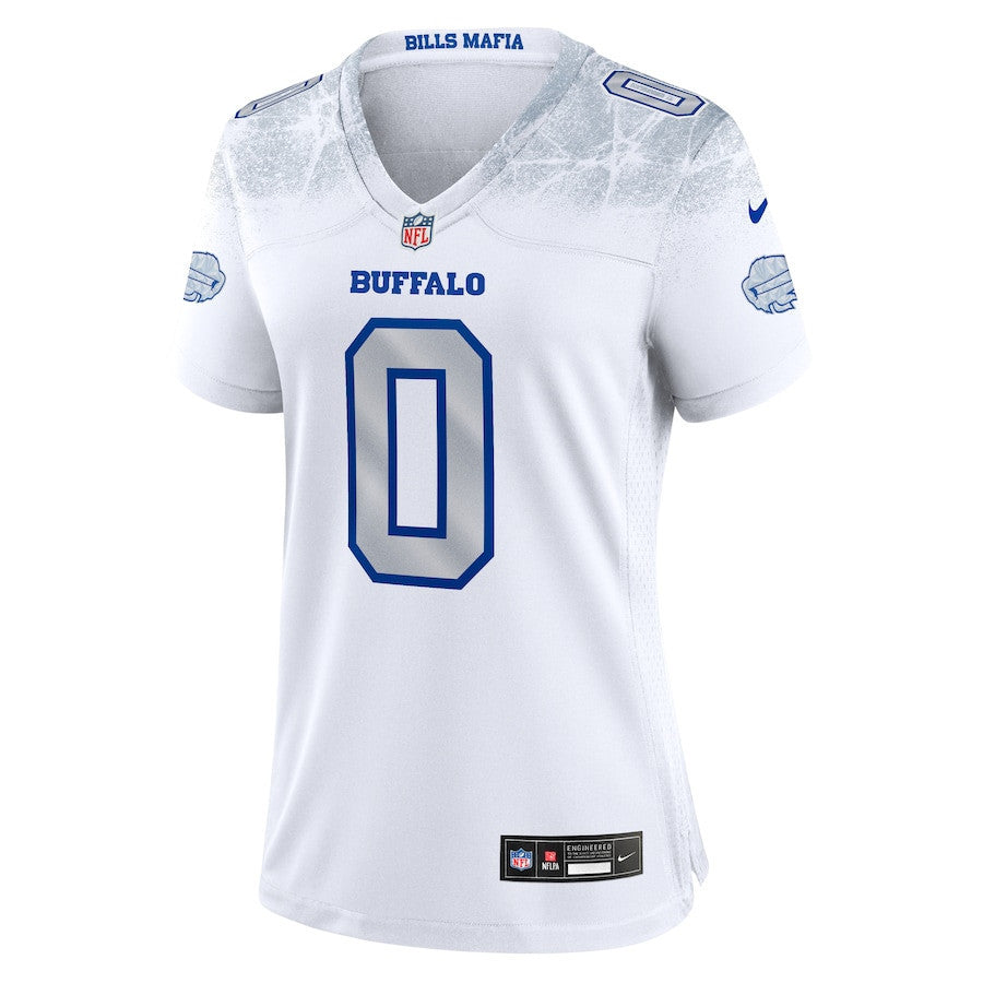 Keon Coleman 0 Buffalo Bills Women's 2025 Rivalries Collection Game Jersey - White