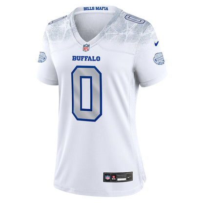 Keon Coleman 0 Buffalo Bills Women's 2025 Rivalries Collection Game Jersey - White