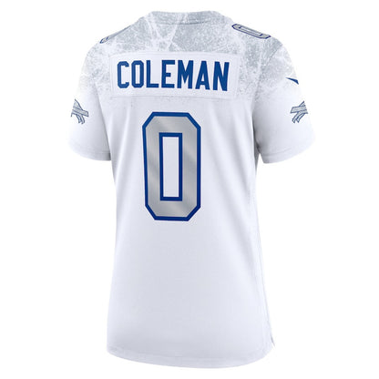 Keon Coleman 0 Buffalo Bills Women's 2025 Rivalries Collection Game Jersey - White