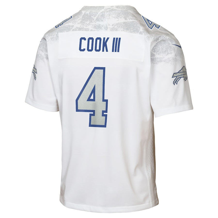 James Cook III 4 Buffalo Bills YOUTH 2025 Rivalries Collection Game Jersey - White