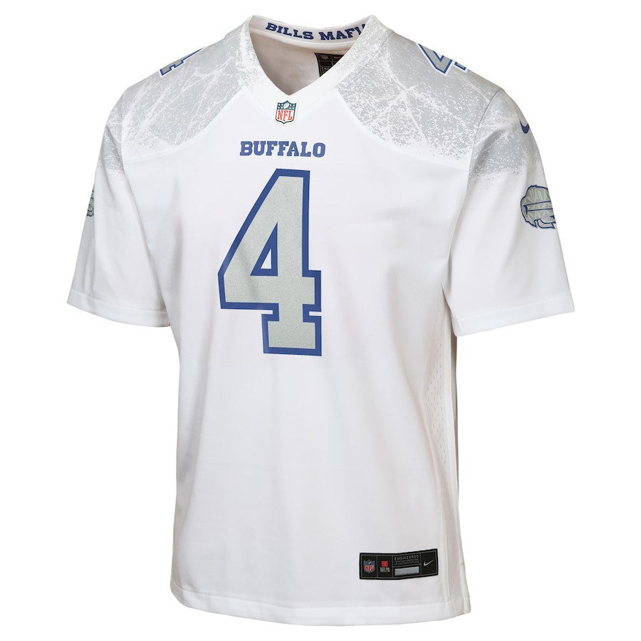 James Cook III 4 Buffalo Bills YOUTH 2025 Rivalries Collection Game Jersey - White