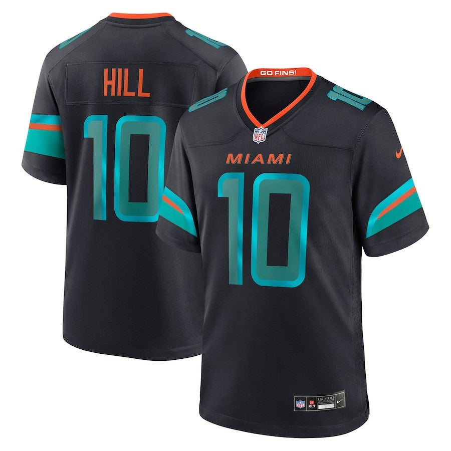 Tyreek Hill 10 Miami Dolphins 2025 Rivalries Collection Game Men Jersey - Pitch Blue
