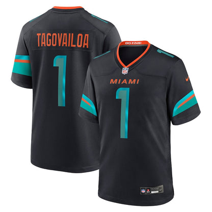 Tua Tagovailoa 1 Miami Dolphins 2025 Rivalries Collection Game Men Jersey - Pitch Blue