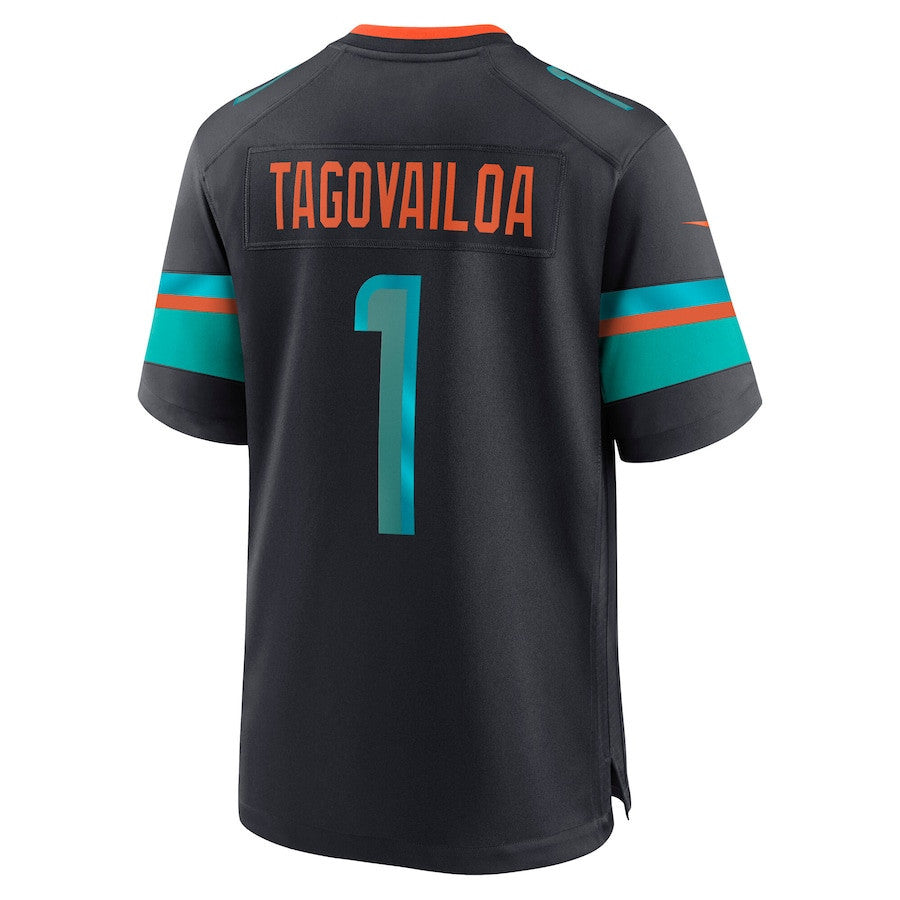 Tua Tagovailoa 1 Miami Dolphins 2025 Rivalries Collection Game Men Jersey - Pitch Blue