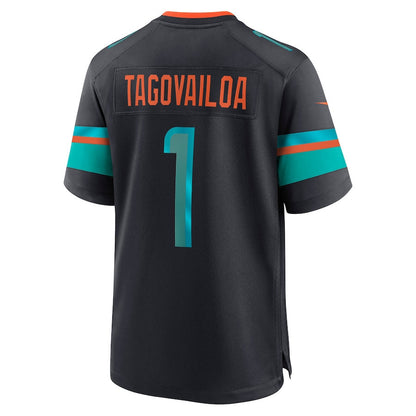 Tua Tagovailoa 1 Miami Dolphins 2025 Rivalries Collection Game Men Jersey - Pitch Blue