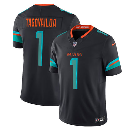 Tua Tagovailoa 1 Miami Dolphins 2025 Rivalries Collection Limited Men Jersey - Pitch Blue