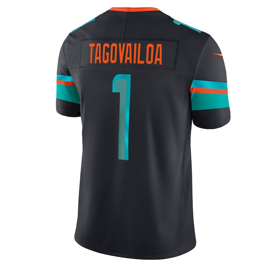 Tua Tagovailoa 1 Miami Dolphins 2025 Rivalries Collection Limited Men Jersey - Pitch Blue