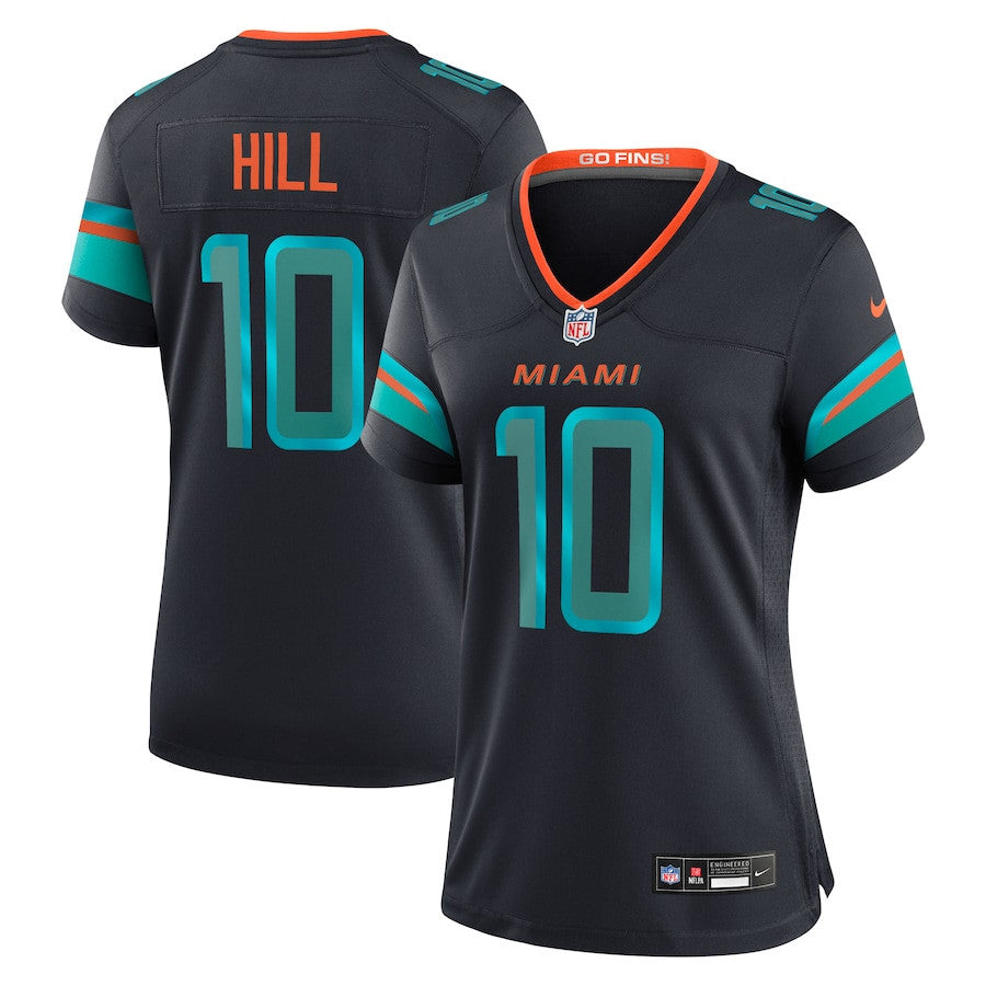 Tyreek Hill 10 Miami Dolphins Women's 2025 Rivalries Collection Game Jersey - Pitch Blue