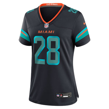 De'Von Achane 28 Miami Dolphins Women's 2025 Rivalries Collection Game Jersey - Pitch Blue