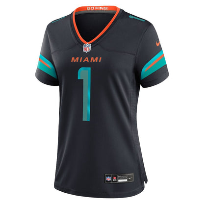 Tua Tagovailoa 1 Miami Dolphins Women's 2025 Rivalries Collection Game Jersey - Pitch Blue
