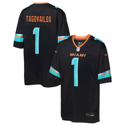Tua Tagovailoa 1 Miami Dolphins YOUTH 2025 Rivalries Collection Game Jersey - Pitch Blue