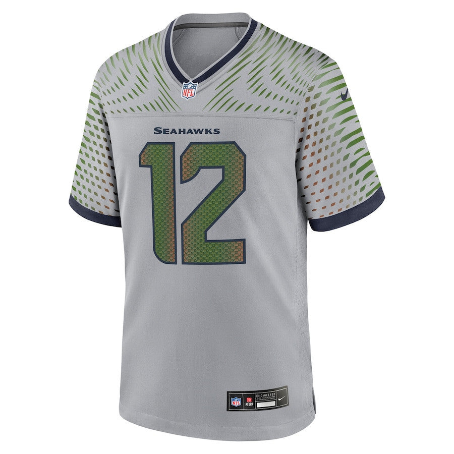 12s Seattle Seahawks 2025 Rivalries Collection Game Men Jersey - Wolf Gray