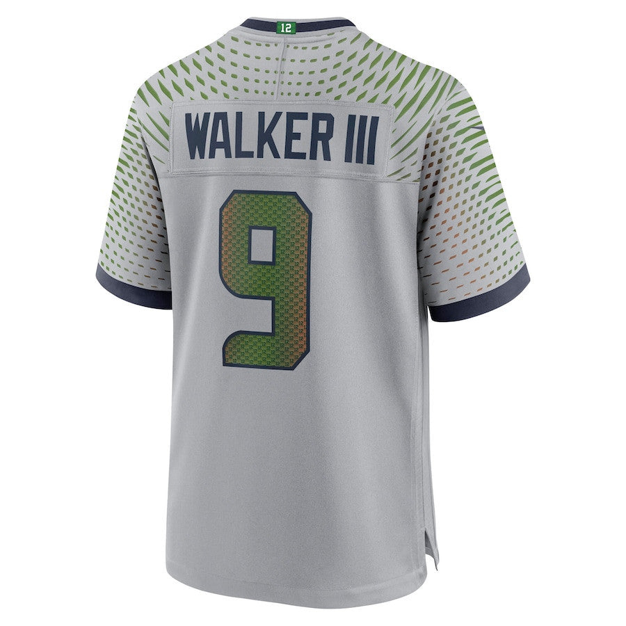 Kenneth Walker III 9 Seattle Seahawks 2025 Rivalries Collection Game Men Jersey - Wolf Gray