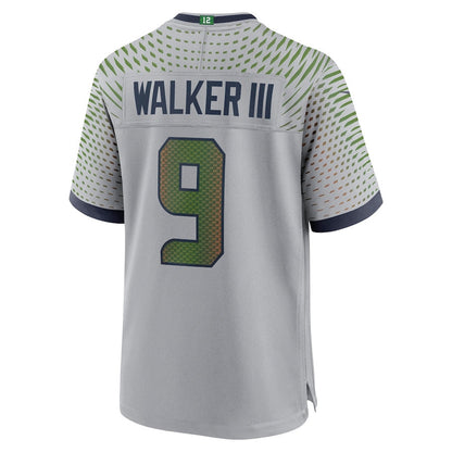 Kenneth Walker III 9 Seattle Seahawks 2025 Rivalries Collection Game Men Jersey - Wolf Gray