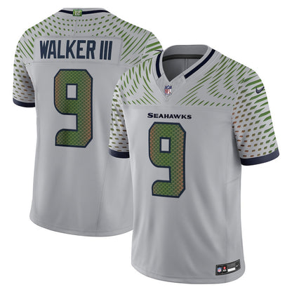 Kenneth Walker III 9 Seattle Seahawks 2025 Rivalries Collection Limited Men Jersey - Wolf Gray