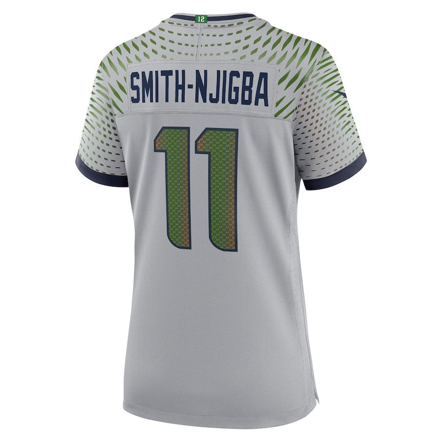 Jaxon Smith-Njigba 11 Seattle Seahawks Women's 2025 Rivalries Collection Game Jersey - Wolf Gray