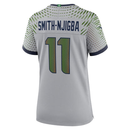 Jaxon Smith-Njigba 11 Seattle Seahawks Women's 2025 Rivalries Collection Game Jersey - Wolf Gray