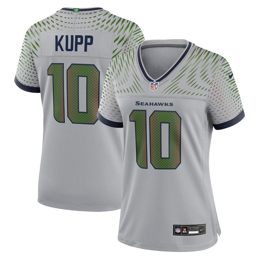 Cooper Kupp 10 Seattle Seahawks Women's 2025 Rivalries Collection Game Jersey - Wolf Gray