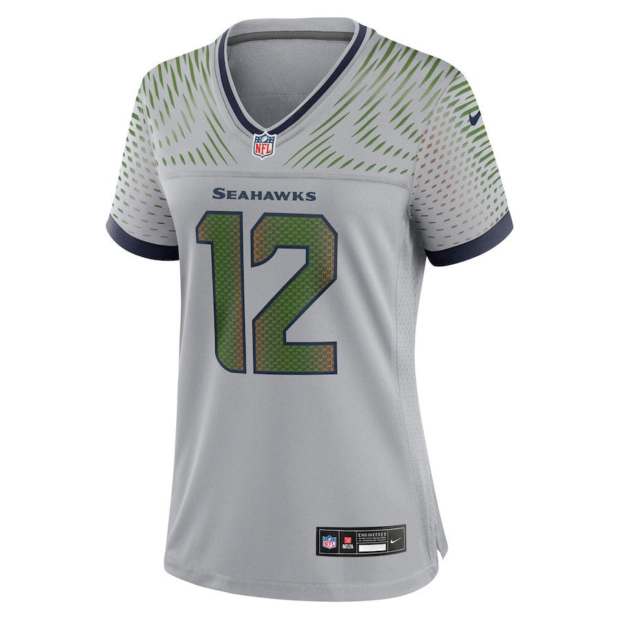 12s Seattle Seahawks Women's 2025 Rivalries Collection Game Jersey - Wolf Gray