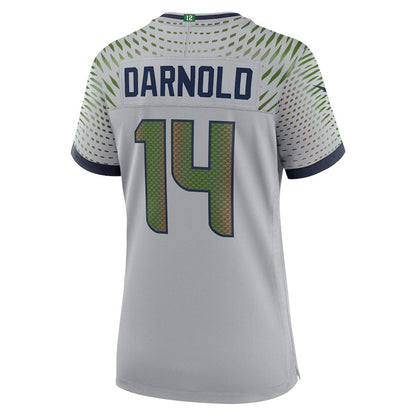 Sam Darnold 14 Seattle Seahawks Women's 2025 Rivalries Collection Game Jersey - Wolf Gray