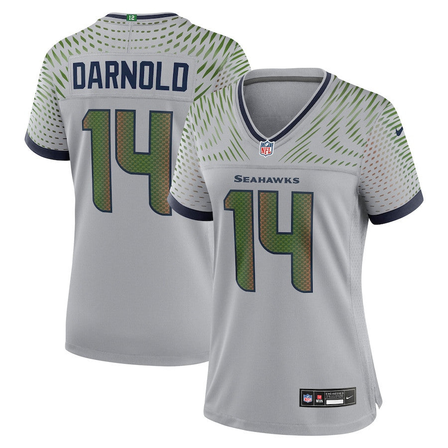 Sam Darnold 14 Seattle Seahawks Women's 2025 Rivalries Collection Game Jersey - Wolf Gray