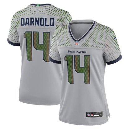 Sam Darnold 14 Seattle Seahawks Women's 2025 Rivalries Collection Game Jersey - Wolf Gray