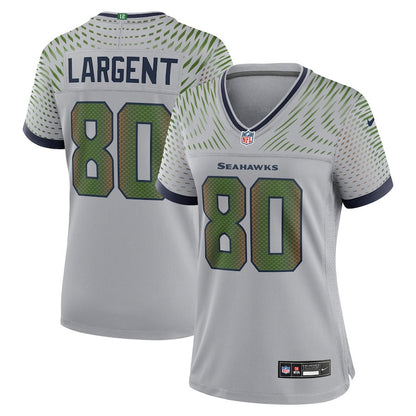 Steve Largent 80 Seattle Seahawks Women's 2025 Rivalries Collection Game Jersey - Wolf Gray