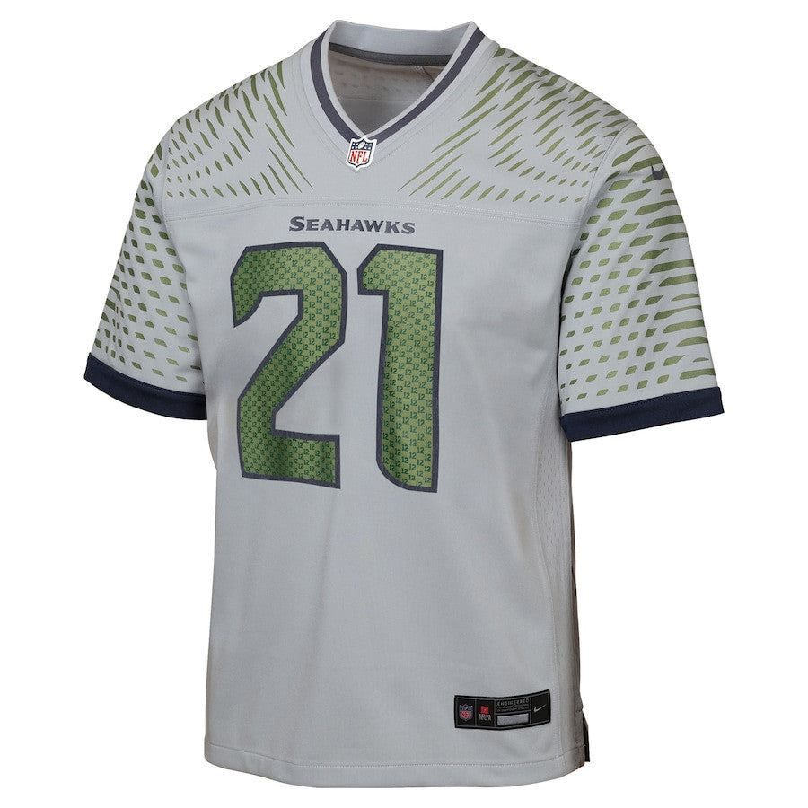 Devon Witherspoon 21 Seattle Seahawks YOUTH 2025 Rivalries Collection Game Jersey - Wolf Gray