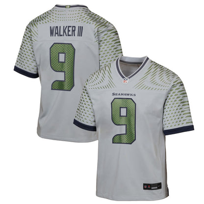 Kenneth Walker III 9 Seattle Seahawks YOUTH 2025 Rivalries Collection Game Jersey - Wolf Gray