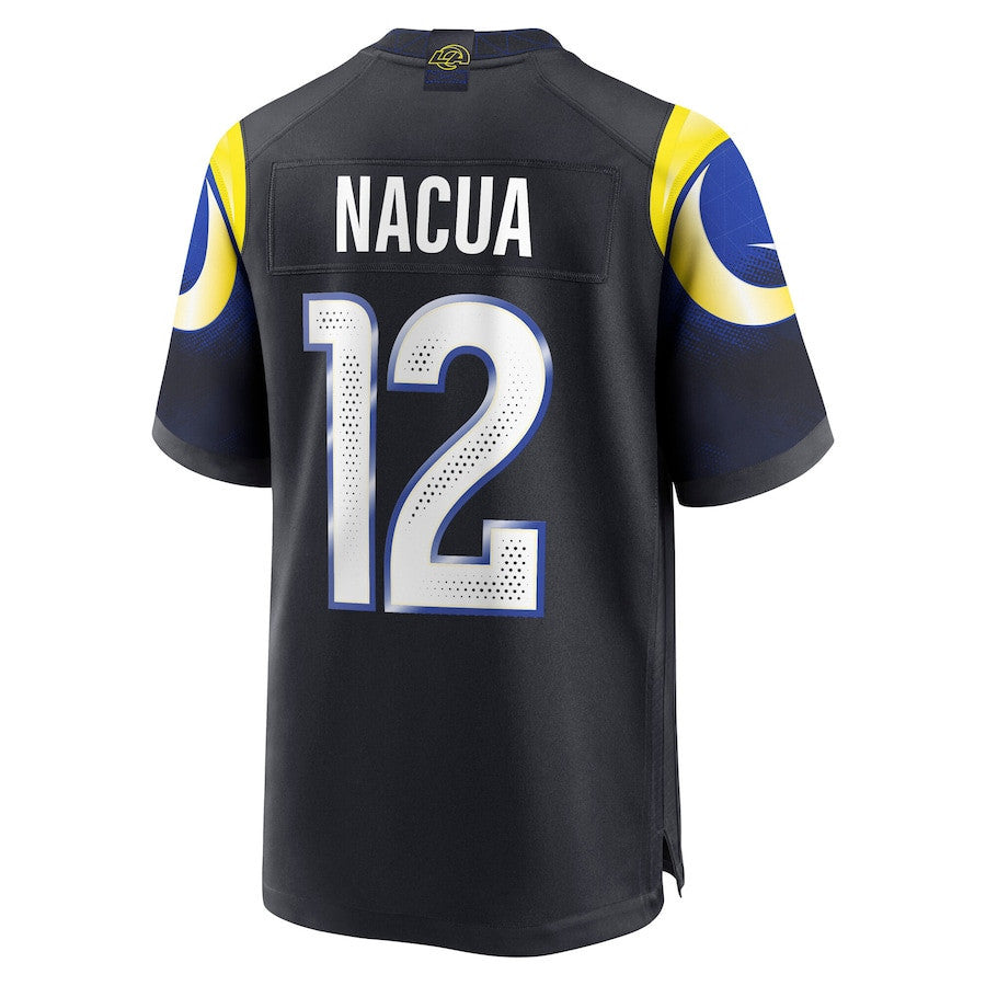 Puka Nacua 12 Los Angeles Rams 2025 Rivalries Collection Game Men Jersey - Midnight Blue