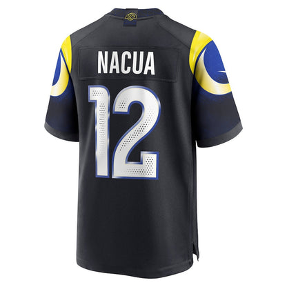Puka Nacua 12 Los Angeles Rams 2025 Rivalries Collection Game Men Jersey - Midnight Blue