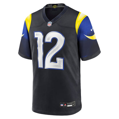 Puka Nacua 12 Los Angeles Rams 2025 Rivalries Collection Game Men Jersey - Midnight Blue