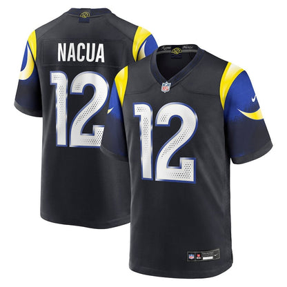 Puka Nacua 12 Los Angeles Rams 2025 Rivalries Collection Game Men Jersey - Midnight Blue