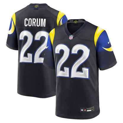 Blake Corum 22 Los Angeles Rams 2025 Rivalries Collection Game Men Jersey - Midnight Blue