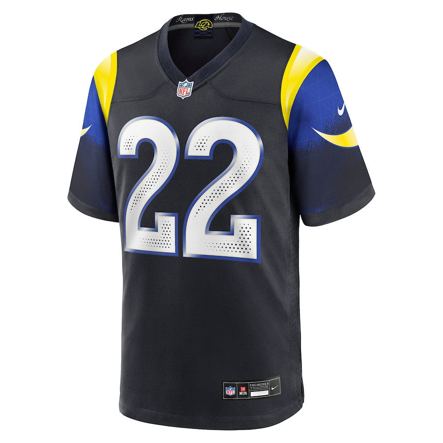 Blake Corum 22 Los Angeles Rams 2025 Rivalries Collection Game Men Jersey - Midnight Blue