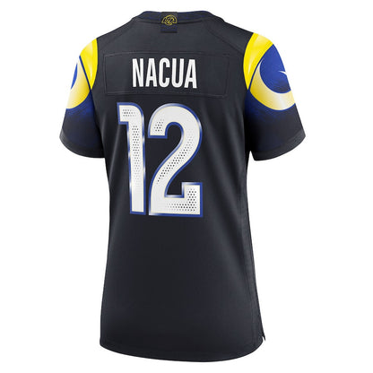 Puka Nacua 12 Los Angeles Rams Women's 2025 Rivalries Collection Game Jersey - Midnight Blue