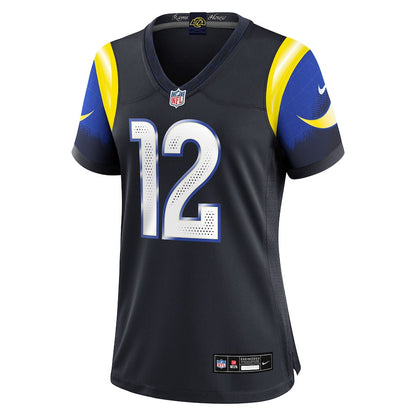 Puka Nacua 12 Los Angeles Rams Women's 2025 Rivalries Collection Game Jersey - Midnight Blue