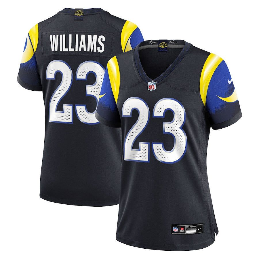 Kyren Williams 23 Los Angeles Rams Women's 2025 Rivalries Collection Game Jersey - Midnight Blue