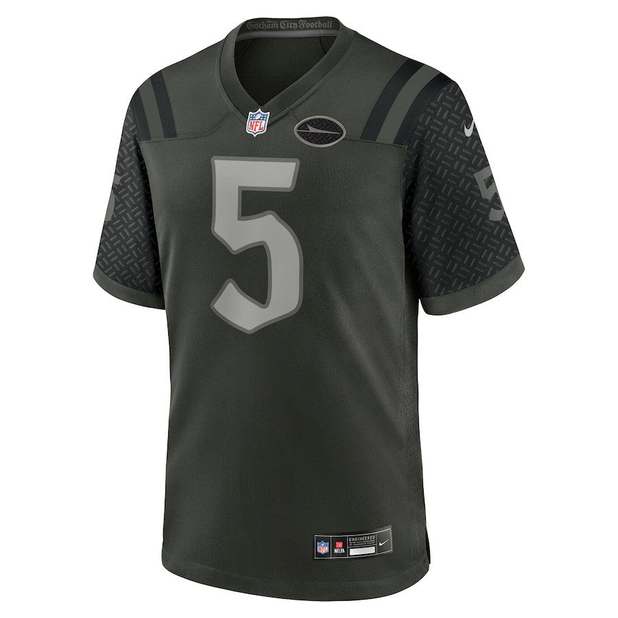 Garrett Wilson 5 Gardner New York Jets 2025 Rivalries Collection Game Men Jersey - Gotham Green